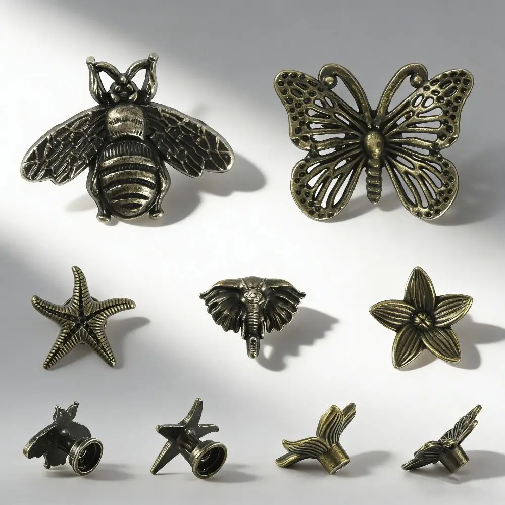 1pc Zinc Alloy Vintage Cabinet Knobs Decorative DIY Furniture Hardware Cabinet Handle Animal Shape Drawer Pull Handles Cupboard