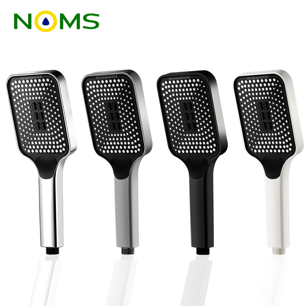 

124 Holes Pressurized Rainfall Shower Head Handheld 3 Modes Showerhead Silicone Nozzle Water Saving Bathroom Showers Accessories