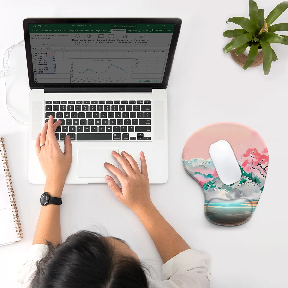 1pc A Delightful Landscape Mouse Pad Wrist Ergonomic Soft Anti-Slip Wrist Rest Support Mat Computer Mouse Pad for Office  PC