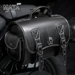 Moto Rear Seat Bag Moto Hanging Bag Retro Universal High-capacity Rear Shelf Saddle Bag Motorcycle with Straps Knight Bags