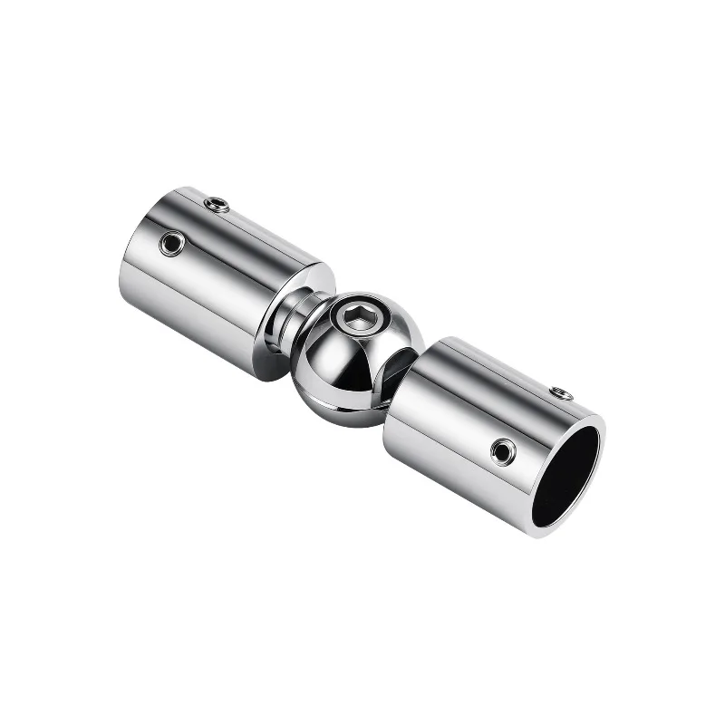 304 stainless steel round tube universal connector bathroom glass door tie rod angle 19/25mm universal movable joint