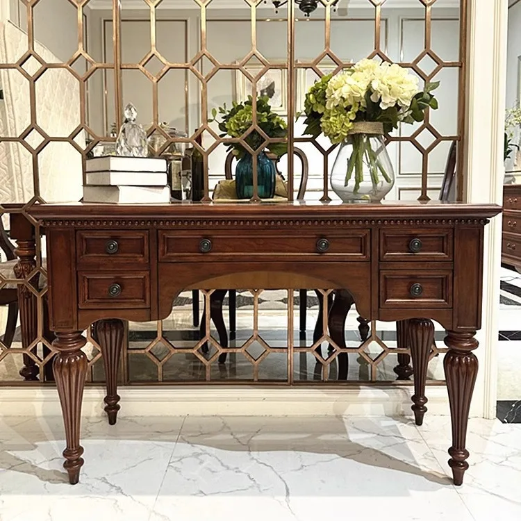 

Makeup Bench Makeup Stool Combination Retro Makeup Bench Home Bedroom Light Luxury Medieval Furniture Full Solid Wood Table
