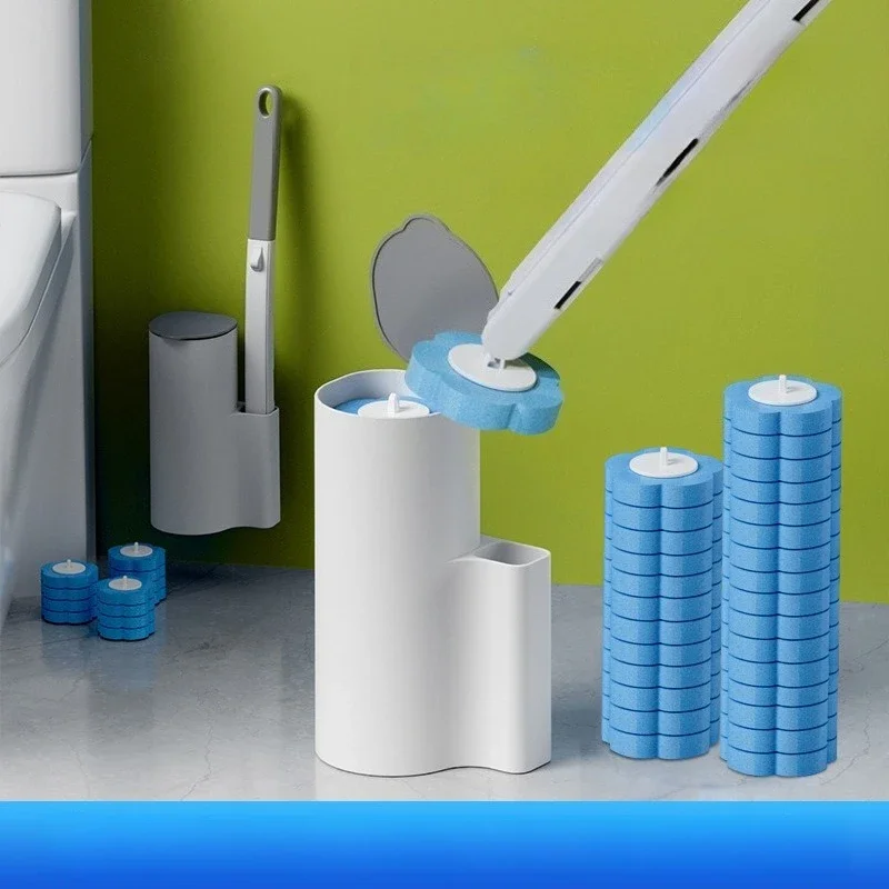 

Cleaning Toilet Brush Disposable Replacement Head Kit Toilet Bowl With Refills Long Handle Bathroom Cleaning Tool With Holder