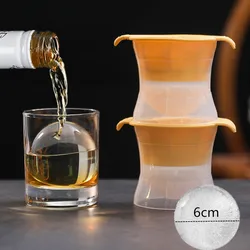 6cm Ice Hockey Mold Silicone Round Ice Cube Maker Large Clear Ice Ball Tray Sphere Quick Freezer Bar Cocktail Whiskey Tool