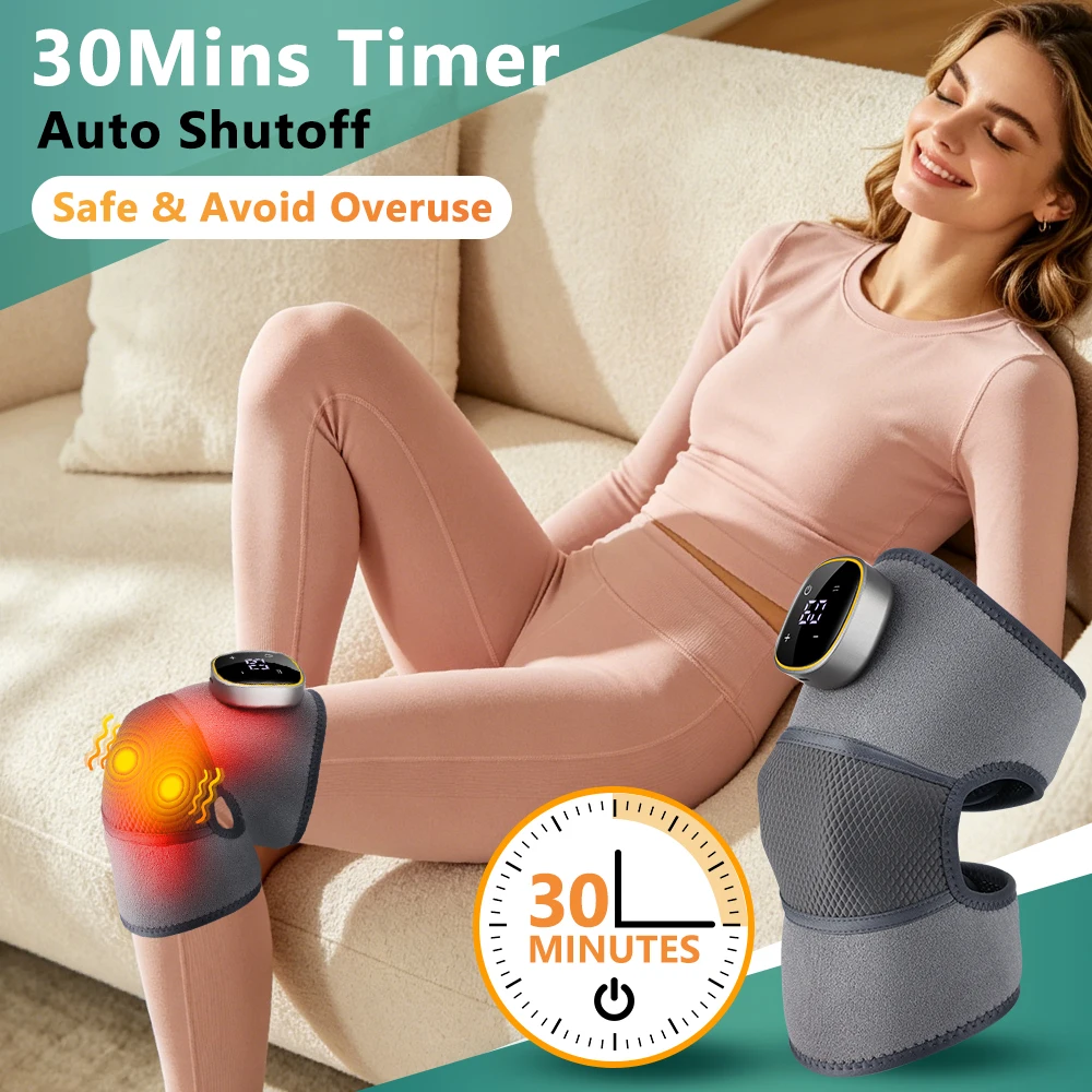 1Pc Heated Knee Massager 3-in-1 Vibrating Knee Heating Pad for Knee Elbow Shoulder Support Wrap Warm Compress Joint Protection image 5