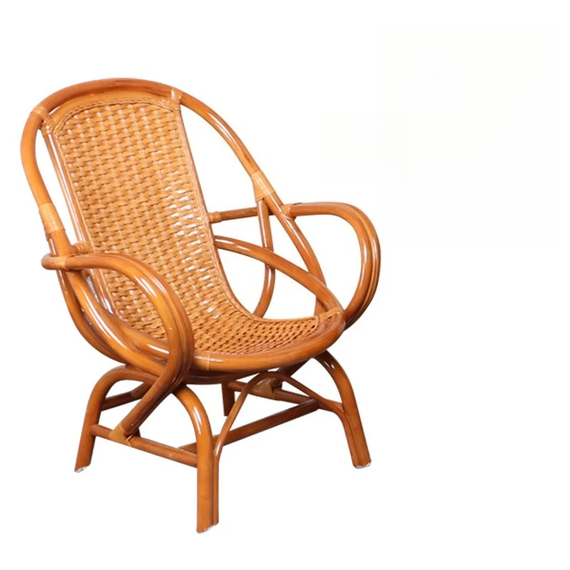 rattan chair coffee table three-piece set, balcony leisure table and chair combination, elderly back chair