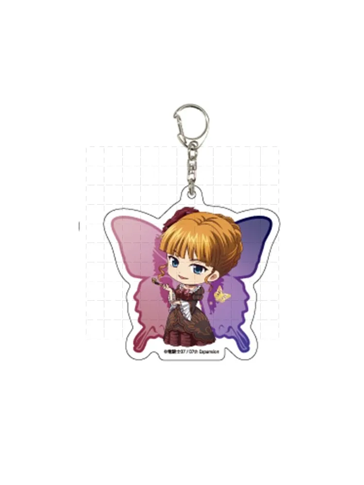 Game Ushiromiya Battler Keychain Doll Anime Beatrice Acrylic Keyring Pendant for Gift