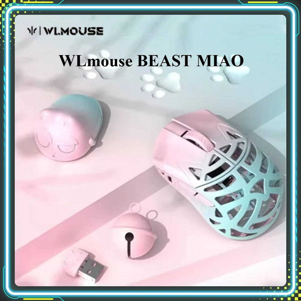 

New WLmouse BEAST MIAO Gaming Mouse 8K Dongle PAW3950HS Lightweight Magnesium Alloy Custom Wireless Mice PC E-Sports Accessory