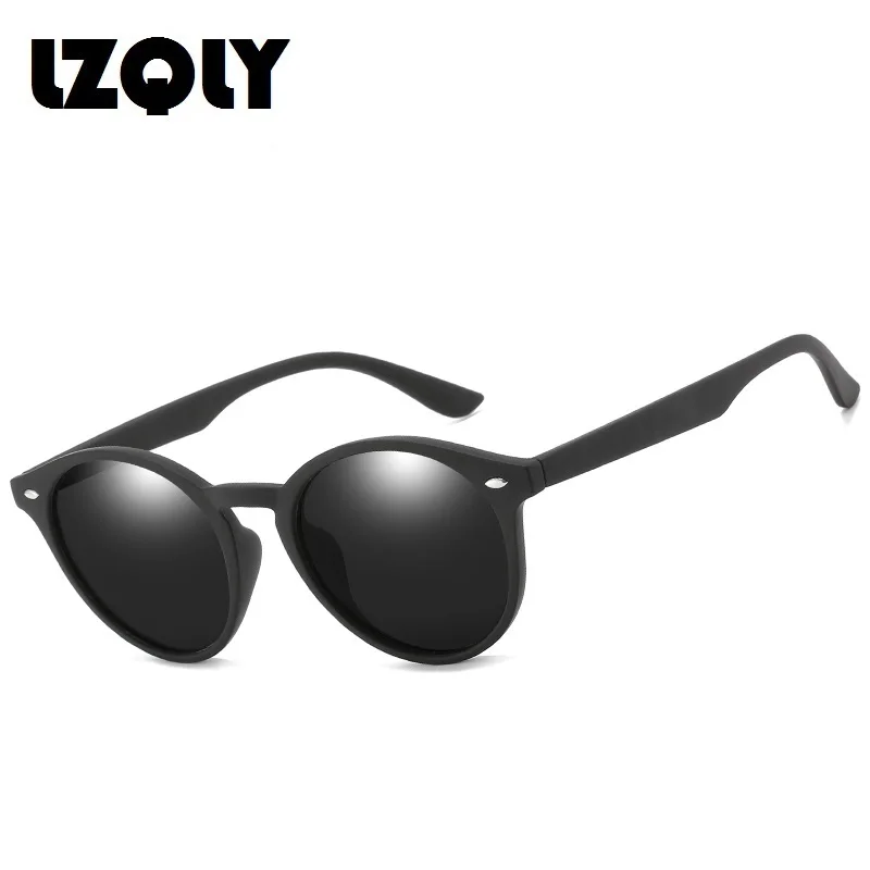 Fashion Polarized Sunglasses For Men Women Round Vintage Driving Sun Glasses Circle Oval Designer Black Eyewear Anti-glare UV400