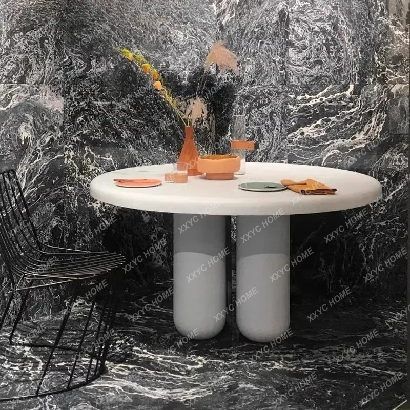 

Минималистичный круглый журнальный столик из стекловолокна LX, креативный, простой, для гостиной, дома, столовой.