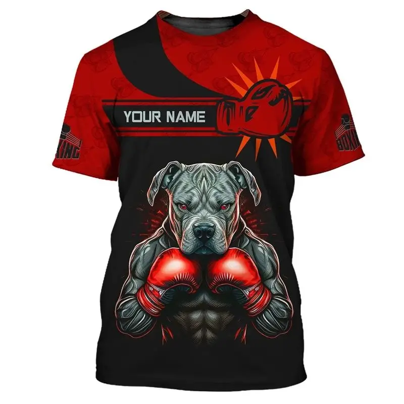 

Boxing Fitness Fans Sport T-shirt Men's Clothing Customized 3D Printed Crewneck T Shirts Daily Street Running Fashion Tee Top