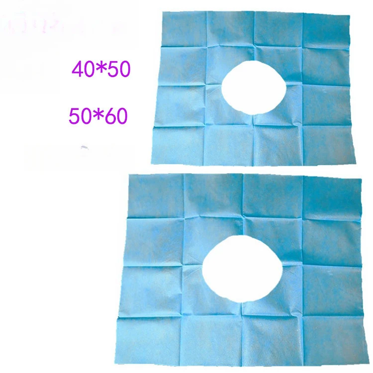 50pcs Disposable Surgical Drapes Hole Cover Non-woven Sterile Hole Sheet Blue Surgical Towel Individually Package