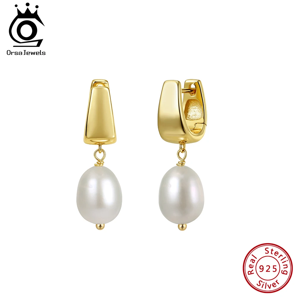 

Серьги-подвески ORSA JEWELS из стерлингового серебра S925 с натуральным жемчугом, повседневные, модные, из настоящего жемчуга, роскошные, минималистичные, свадебные украшения GPE130