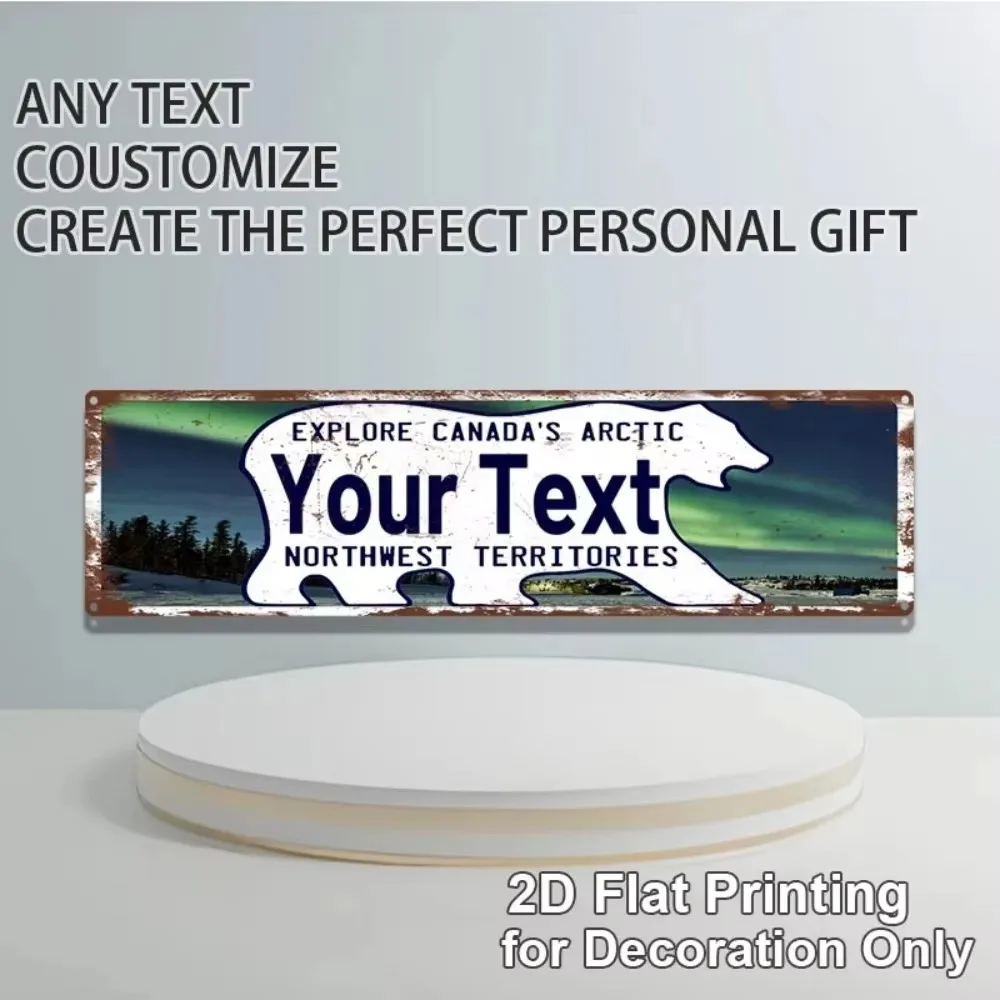 CIFbuy 4X16 Inch Northwest Region Metal Wall Plaque, Personalized Custom Text, Durable Home Wall Decor Hanging Gift