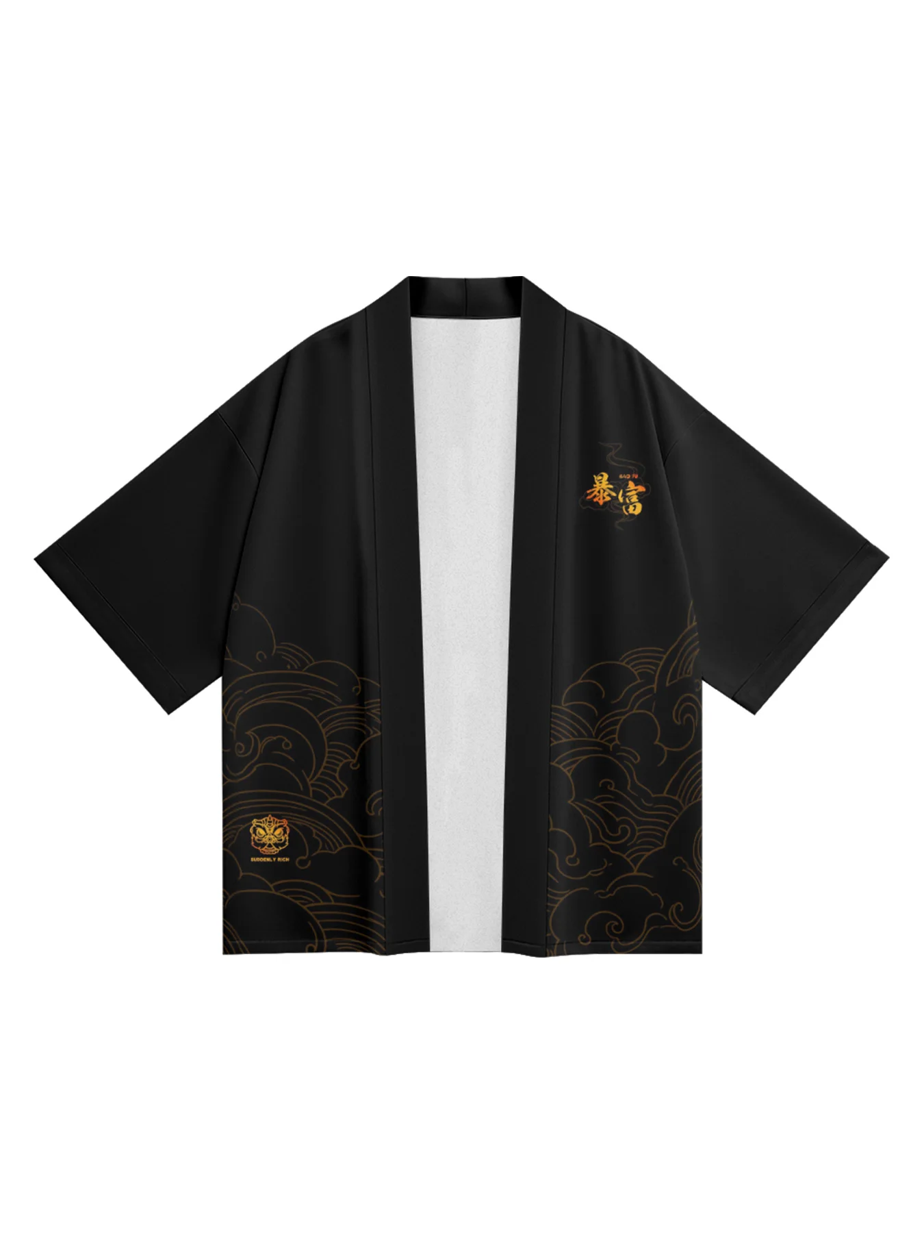 Chinese Folk Custom style Lion Dance Streetwear da uomo mezza manica allentata Casual camicia nera abbigliamento da uomo per tutti i giorni in estate