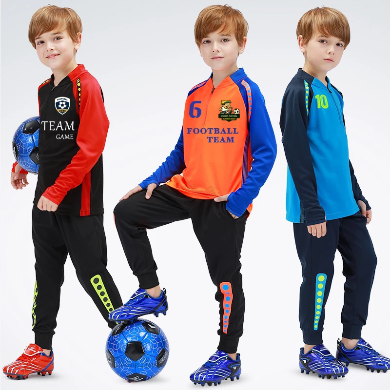 Kids Football Tracksuit Students Soccer Tracksuit Sportswear Youth Long Sleeve Soccer Sweatshirt Child Running Jogging Jackets