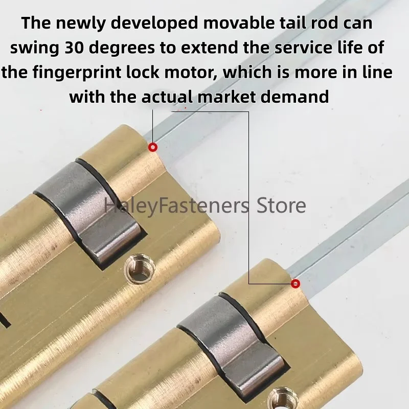 Brass Key Fully Automatic Fingerprint Lock  Tail Anti-Theft Emergency Door Lock Manage Bedroom  Living Handle