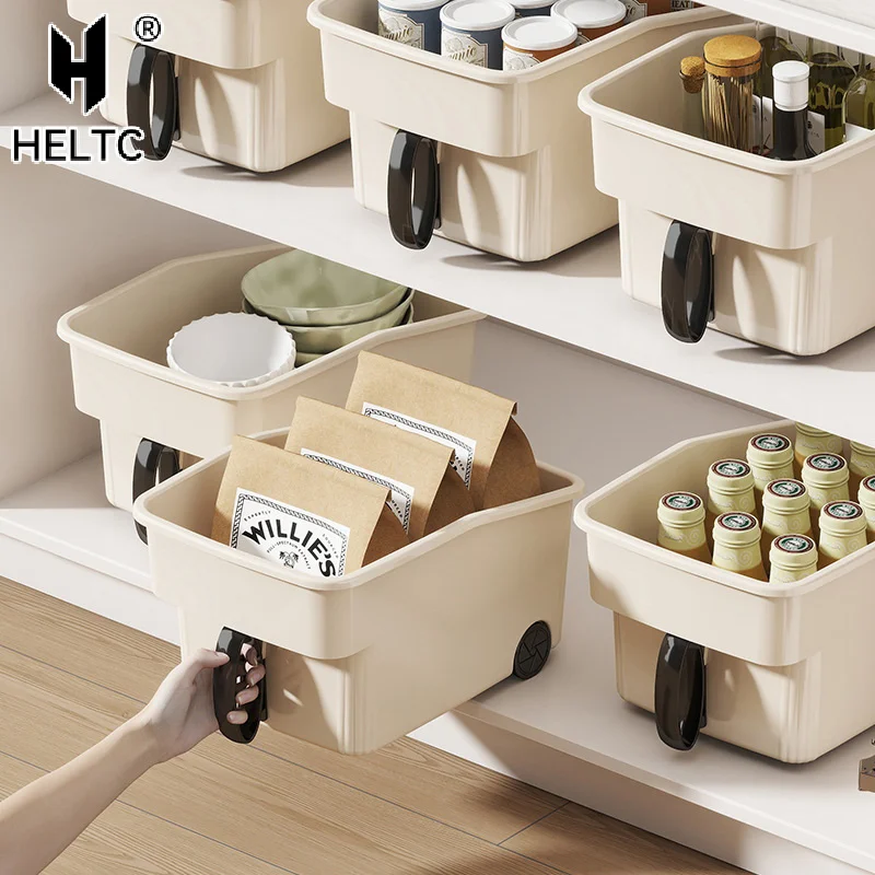 

Kitchen High Cabinet Storage Box With Handle Snacks And Sundries Organize Storage Deep Cabinet High Storage Basket