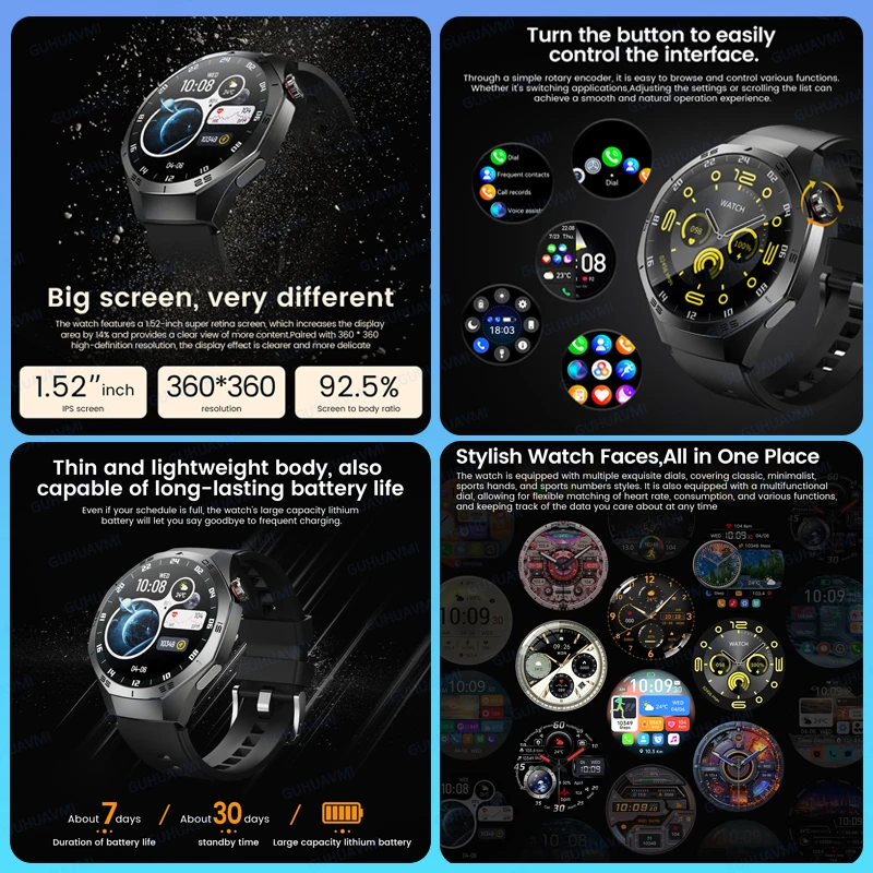 2025 موضة جديدة كلاسيكية 5 برو الرجال لتحديد المواقع SmartWatch AMOLED عرض HD دعوة معدل ضربات القلب IP68 مقاوم للماء ساعة اللياقة البدنية سوار ذكي