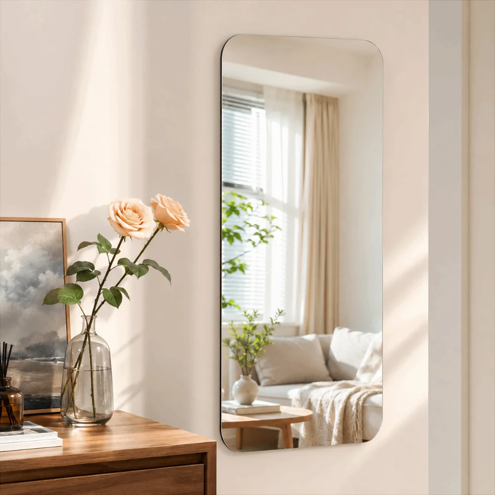 Simple DIY Wall Stickers Mirror Shatterproof Cuttable Self-Adhesive Mirror Decoration Acrylic Floor Mirror Stickers Home Decor