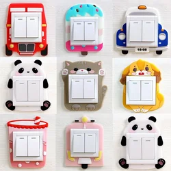 Children Bedroom Switch Stickers Home Decoration Luminous Silicone Switch Covers Kawaii Cartoon Animals Switch 3D Stickers