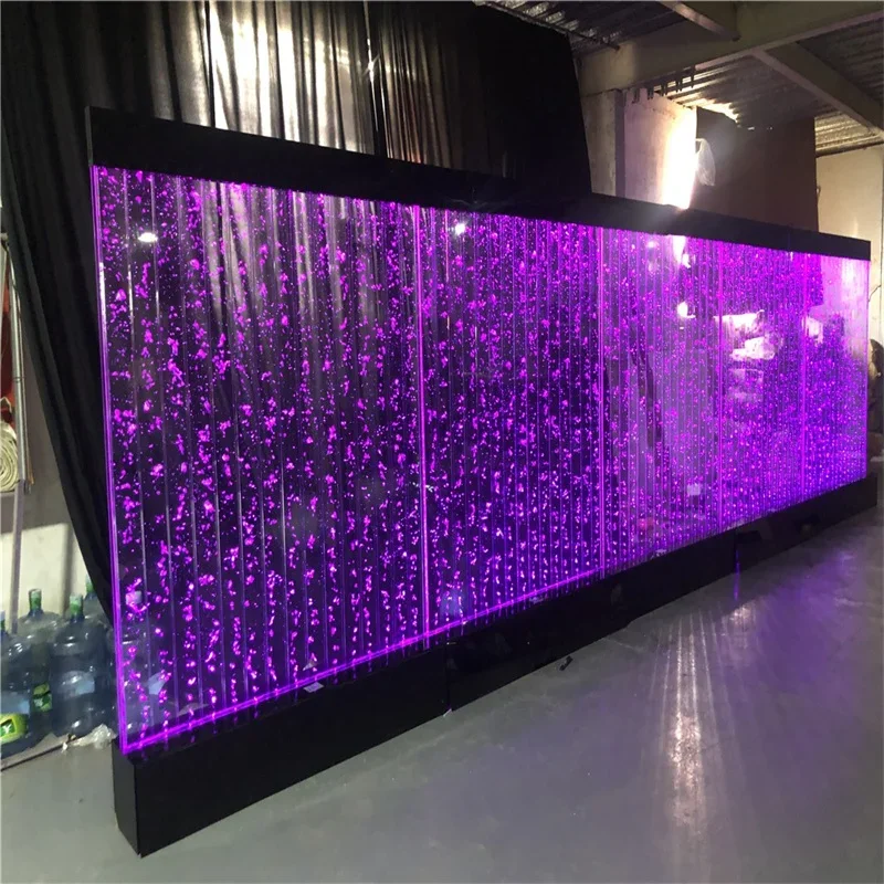 Large water curtain wall, flowing water bubble wall, acrylic water dance screen creative entrance