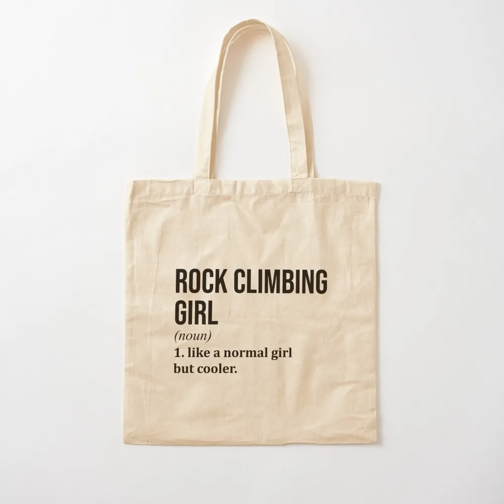 Rock Climbing Girl Definition Tote Bag