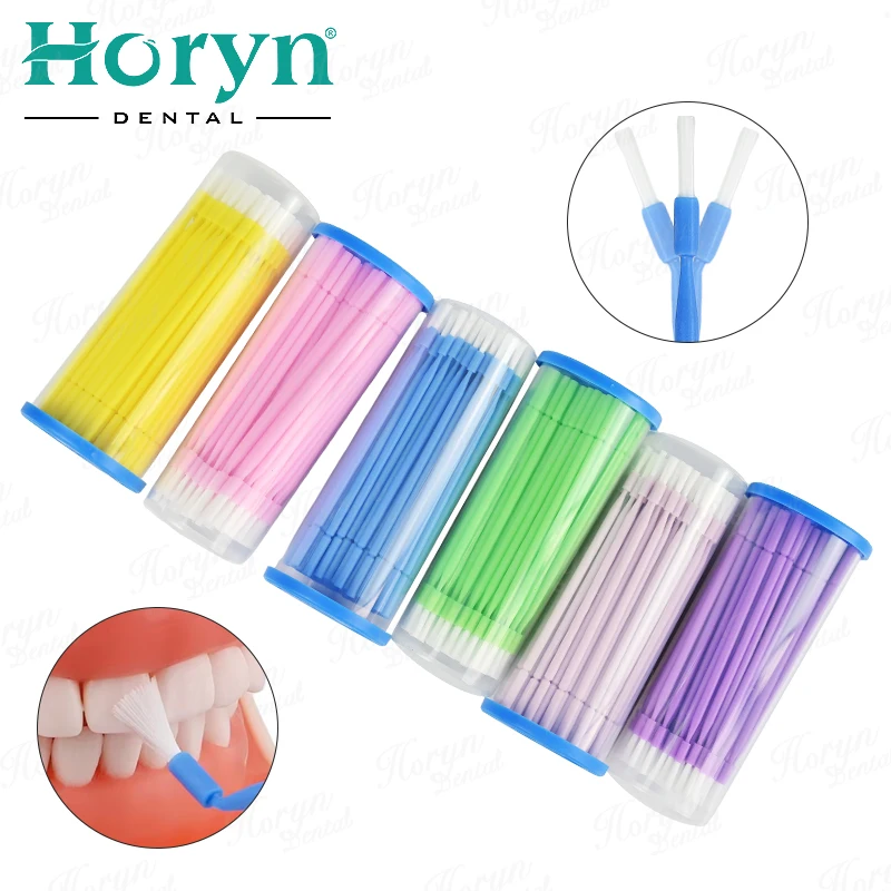100Pcs Dental Micro Brush Bottle Dental Disposable Micro Brushes Applicators Brush Teeth Oral Dentist Materials Dropship