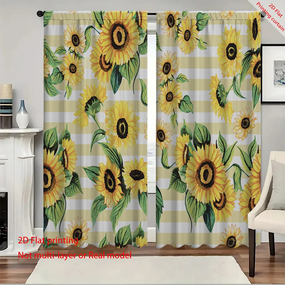 

Home decoration curtains, polyester fiber sunflower pattern printed curtains, suitable for bedrooms living rooms and dormitories