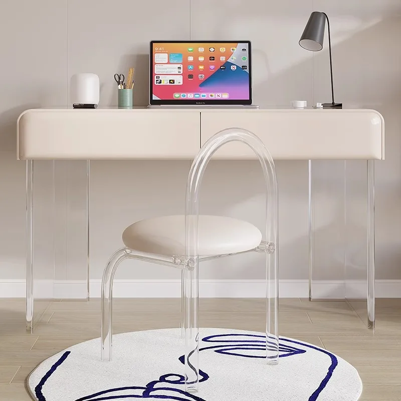 Luxury Modern Cream Wind Desk Light Simple Family Study Computer Desk Small Family Premium Elegance