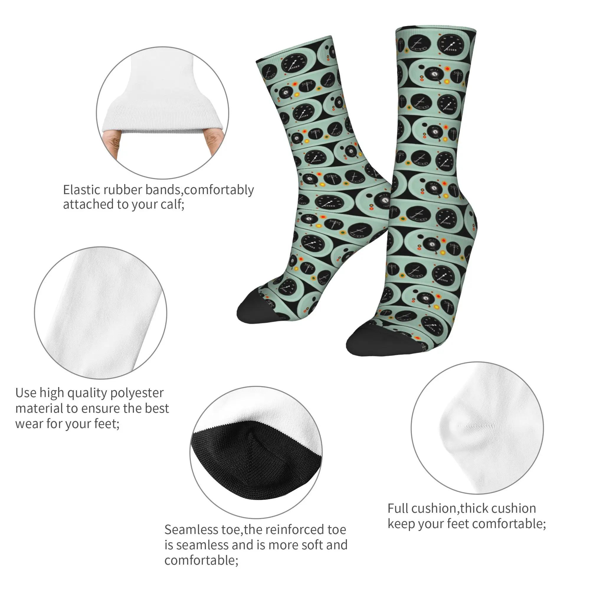 Happy Funny Men's Socks Novelty Light Aircraft Dashboard Sock Polyester  High Quality Women's Socks Spring Summer Autumn Winter