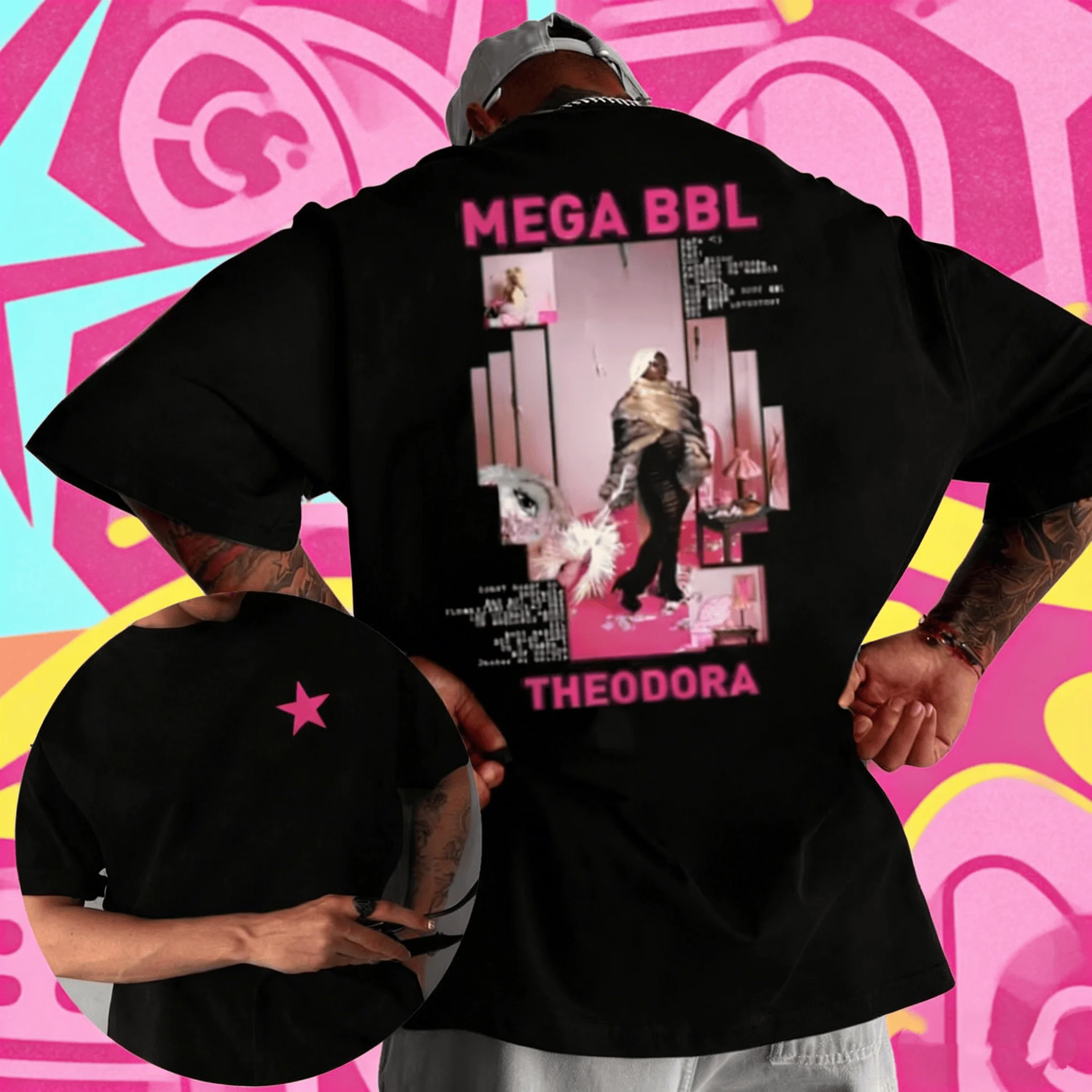 

2025 Summer Rap Portable Odola Mega Bbl Album T-shirt Men's Women's Hip Hop Fashion Pop Music Cotton T-shirt Casual Retro Street