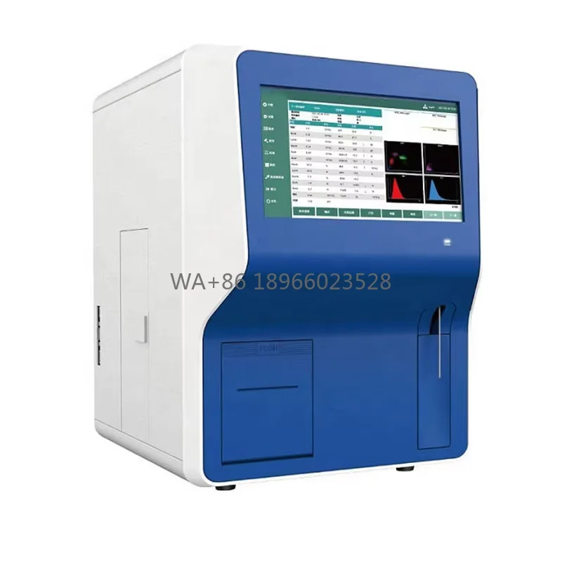 Analizador diferencial automático de 5 partes, dispositivo de laboratorio, máquina de prueba Cbc totalmente automática para veterinaria, pantalla táctil grande cerrada/abierta