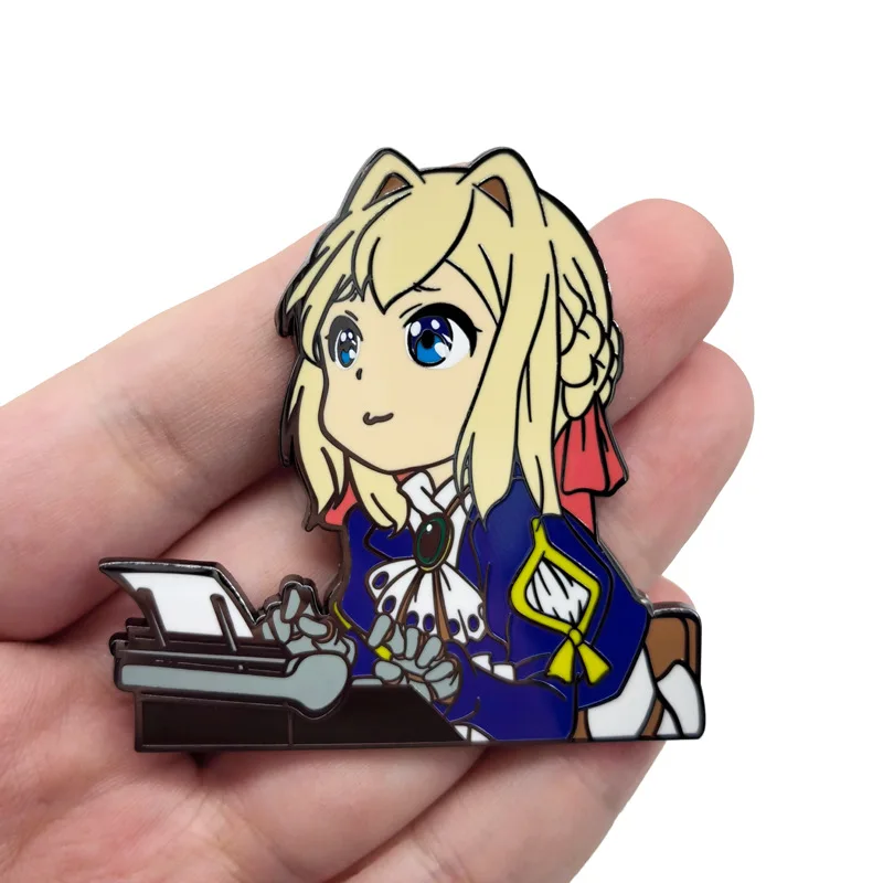 Anime Violet Evergarden Pins Japanese Manga Badges Animation Enamel Brooches for Bag Backpack Clothing Lapel ACG Cosplay Decor