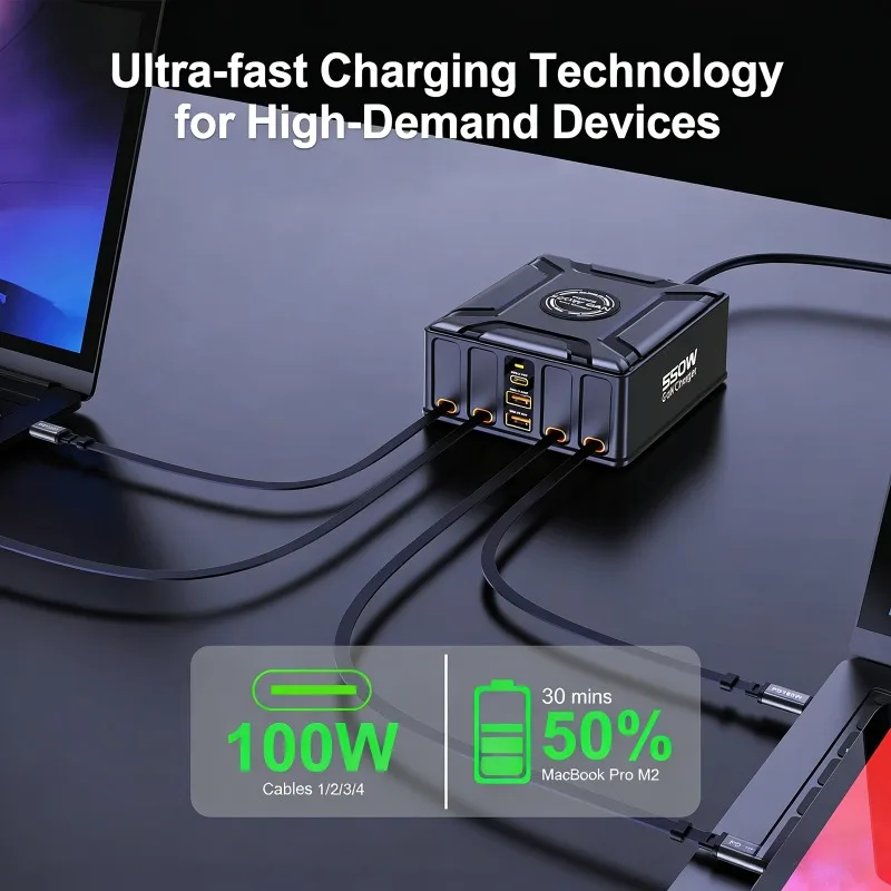 stazione-di-ricarica-7-in-1-da-550w-con-cavo-usb-c-retrattile-da-100w-caricabatterie-rapido-gan-per-macbook-pro-iphone-17-samsung-laptop-e-tablet