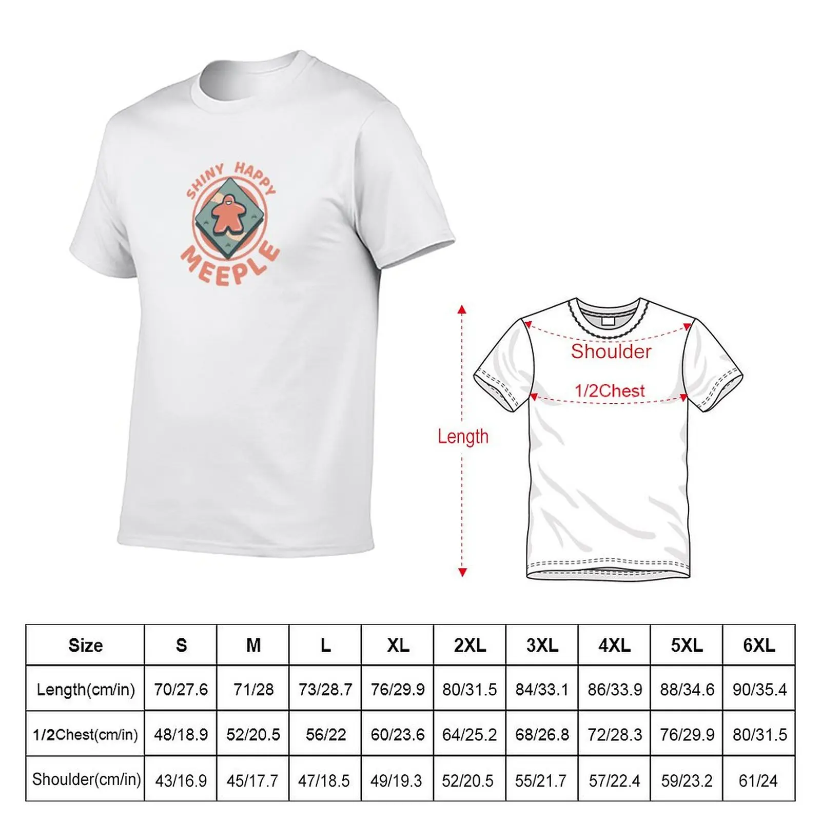 Shiny Happy Meeple | Boardgames T-Shirt Work Style Casual T-Shirt
