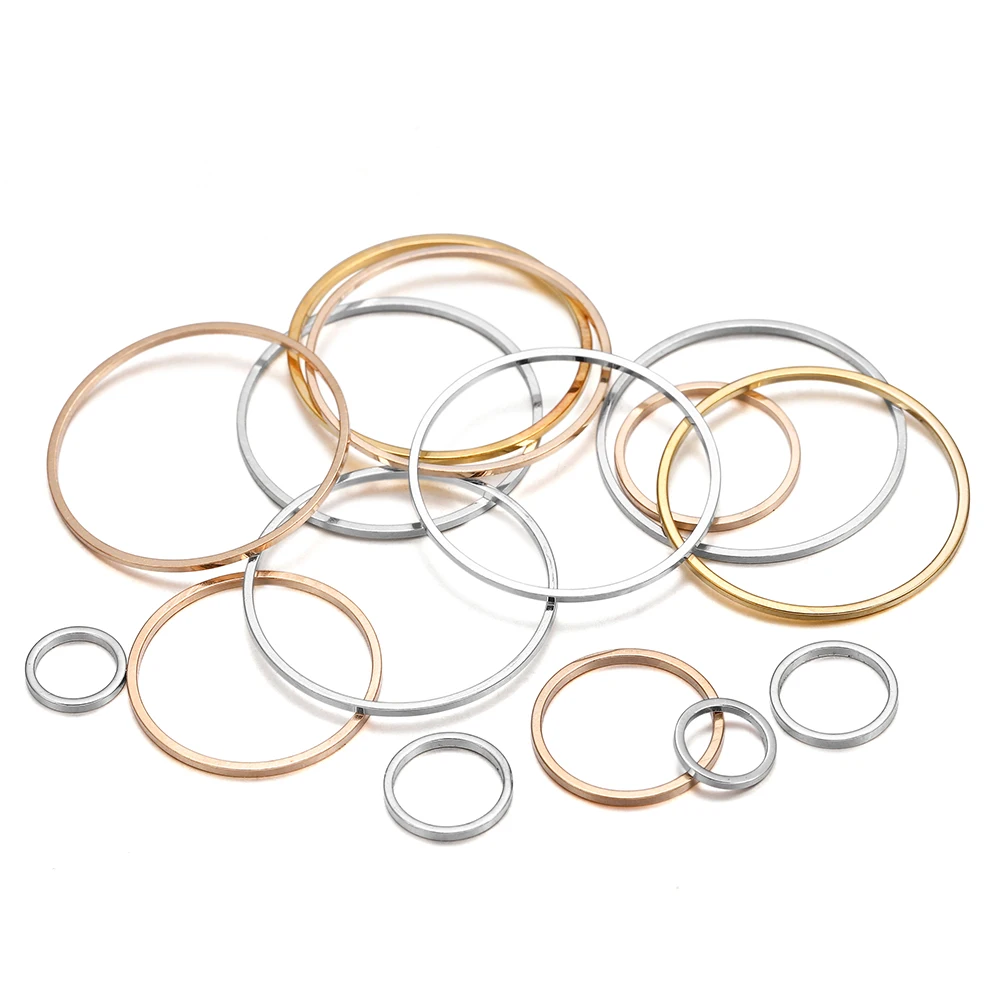 20-50pcs Earrings Making 8-60mm Hoops Earring Wires Connectors Closed Circle Rings for DIY Pendant Jewelry Making Accessories