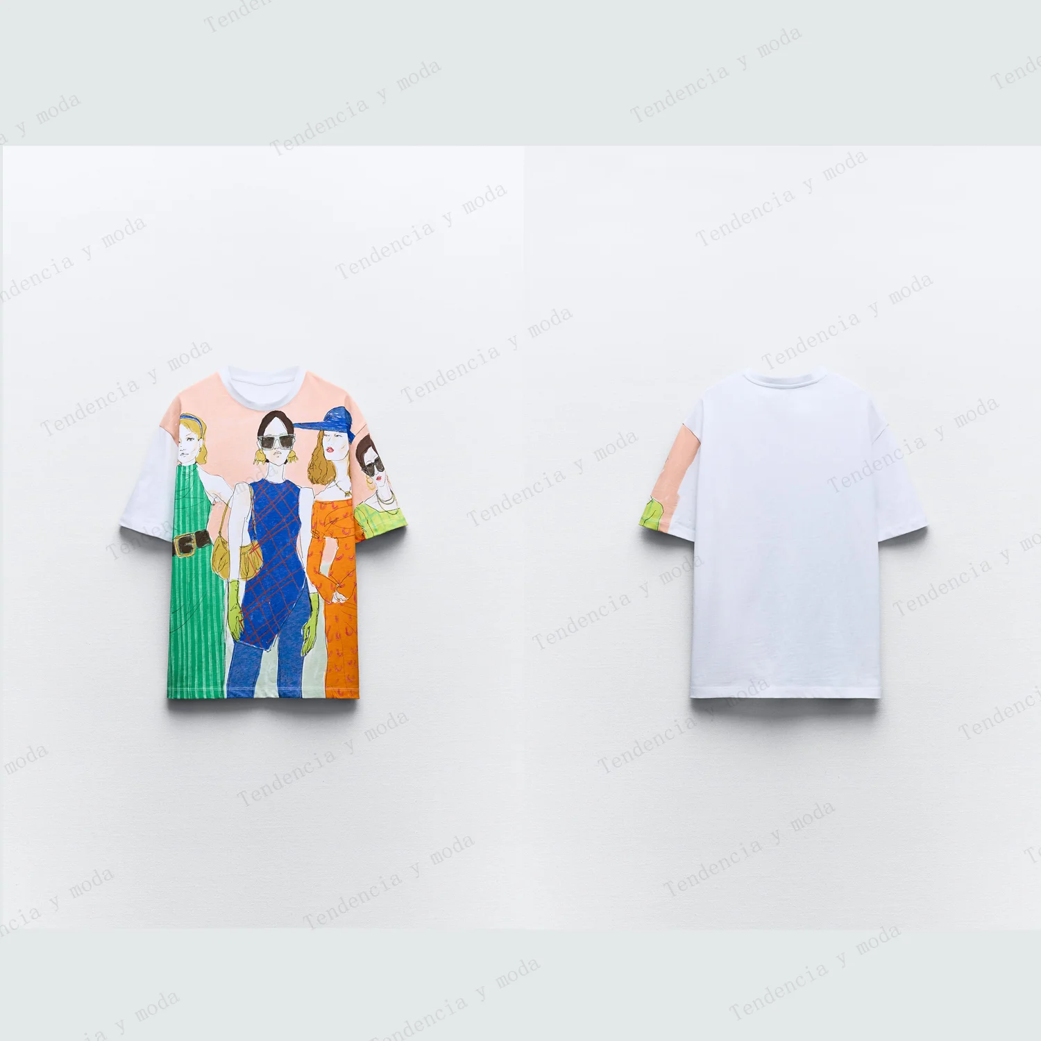 2024 New Arrival Spain Fashion brand Cotton T-shirt Womens Popular Streetwear O-nck Day-wear Tee Oversized Slim Fit Tops