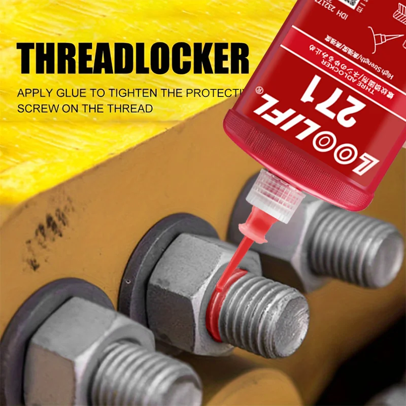LOOLIFL 50ml Thread Locking Adhesive - Screw/Bolt Adhesive, Rust and Leak Proof, Mechanical Maintenance and Daily DIY Projects
