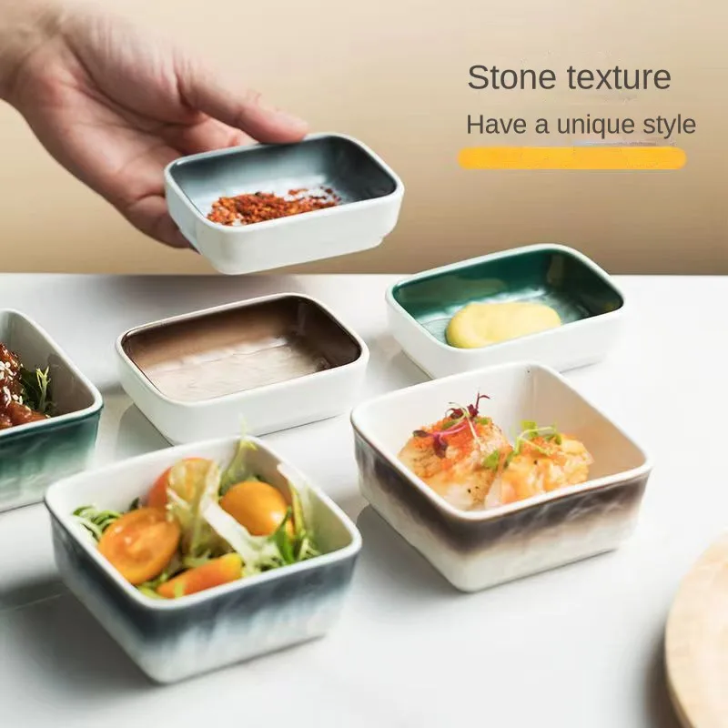 

Ceramic Saucer Dish Household Seasoning Plate Simple Snack Dish Snack Dried Fruit Dish Combination (without Tray)