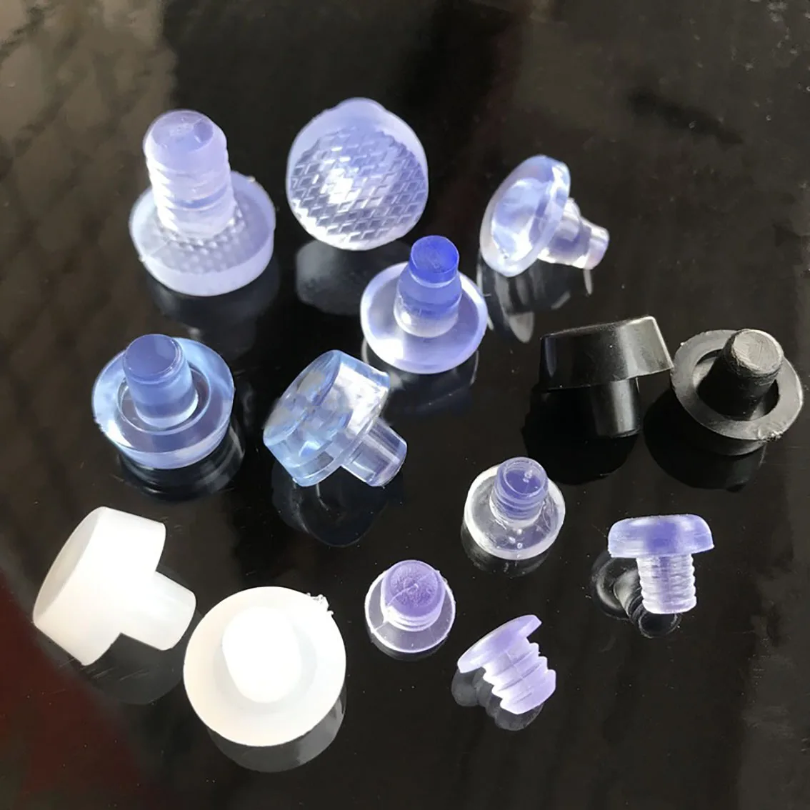 Round Solid Plastic Seal Plugs 6/7/8mm Non-Slip Feet Pads Blanking End Caps Seal T Type Stopper Black/White/Transparent
