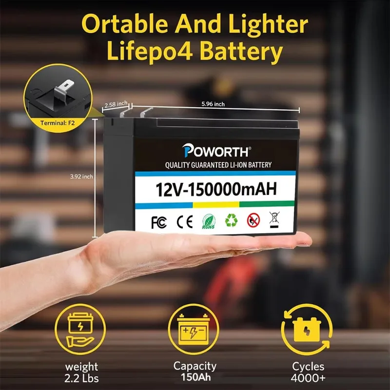 12V 150Ah High Long Life Li-ion Battery Pack for Mobility Scooter Water Pump Energy Storage Equipment