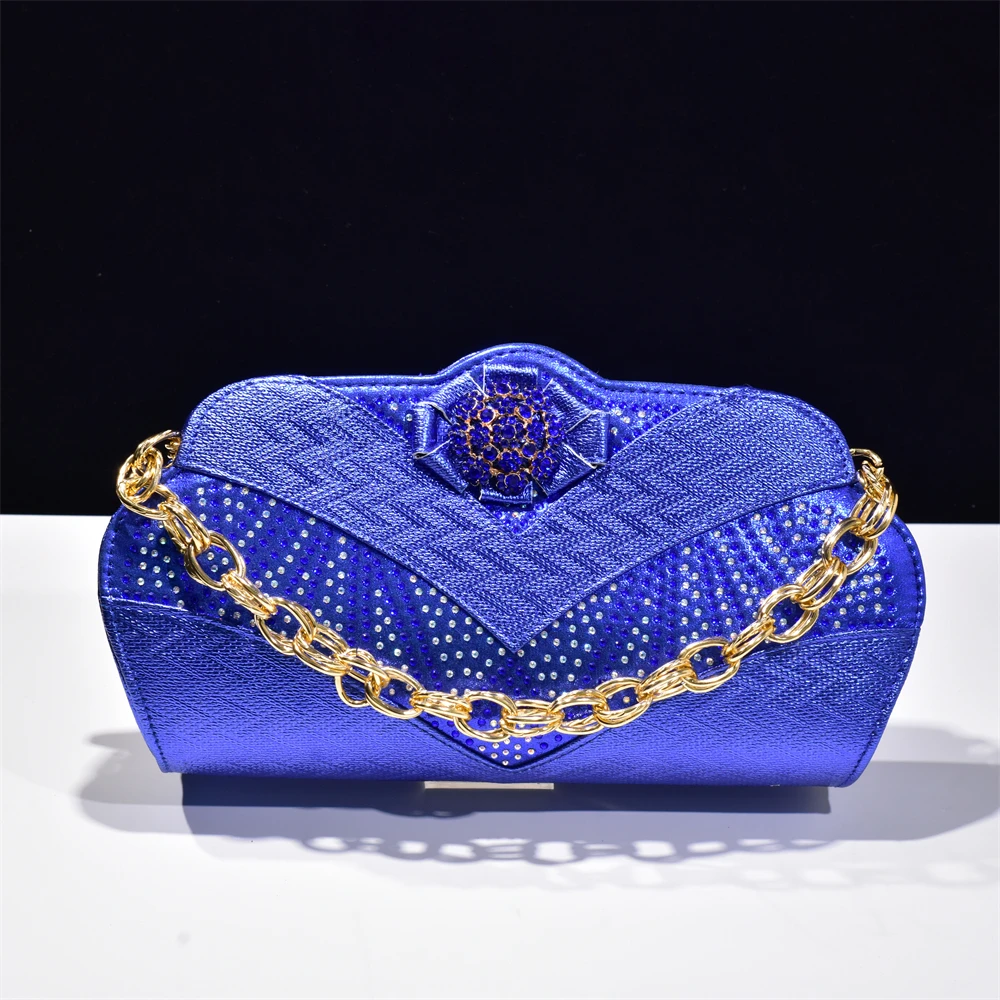 New Arrival Evening Bag Shoulder Chain Party Handbag Rhinestones Fashion Elegant Wedding Women's Handbag Crystal Small Wallet