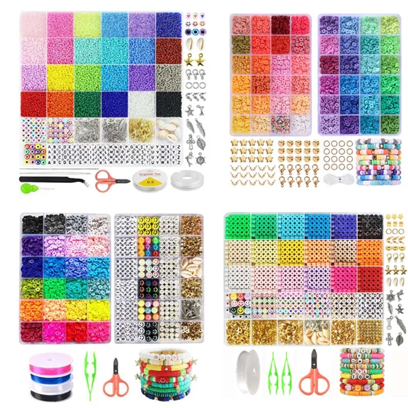 

1 Box Jewelry Making Kit Colorful Mix Beads 2mm 3mm Glass Seed Beads For DIY Bracelet Necklace Making Letter Bead Accessories