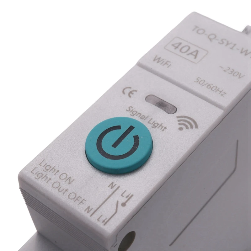 2X 40A Tuya Single Phase Din Rail WIFI Smart Energy Meter Timer Power Consumption Monitor Kwh Wattmeter, No Metering