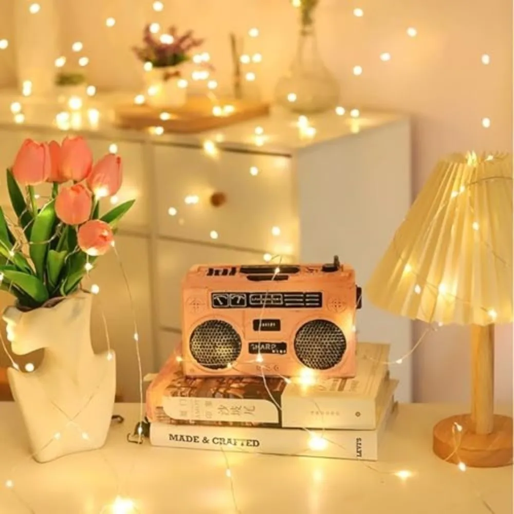 6 قطعة أضواء سلسلة الجنية مقاوم للماء 10 أضواء/20 أضواء 1 متر/2 متر وميض اليراع أضواء النجوم LED أضواء سلسلة وميض #2