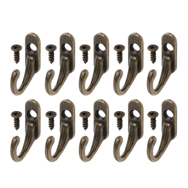 Zinc Alloy Coat Hooks Vintage Bronze Hangers Multi-Purpose Wall Hook Adhesive Door Hangers Load Rack Strong Bathroom Kitchen