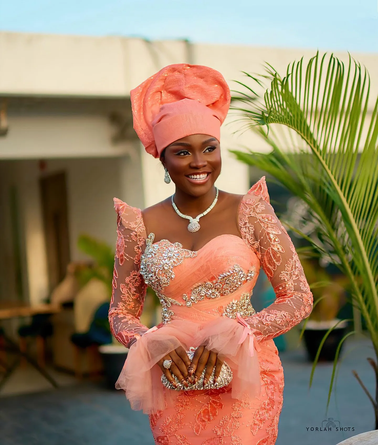 Nigerian Pretty Lace Birthday Dress Luxury Beaded Crystals African Traditional Wedding Bride Dress Aso Ebi Prom Party Dresses image 4