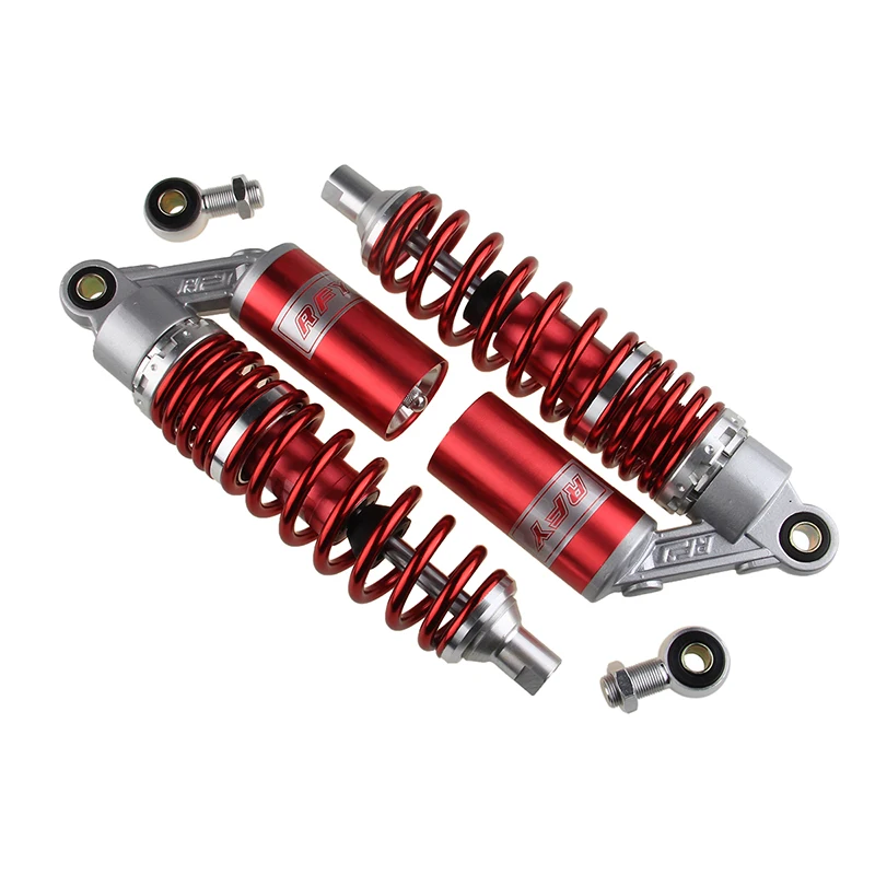 340mm 1 Pair Motorcycle Air Shock Absorber Red Universal Rear Suspension Pump Cylinder for Scooter ATV Motorbike Dirt Bike