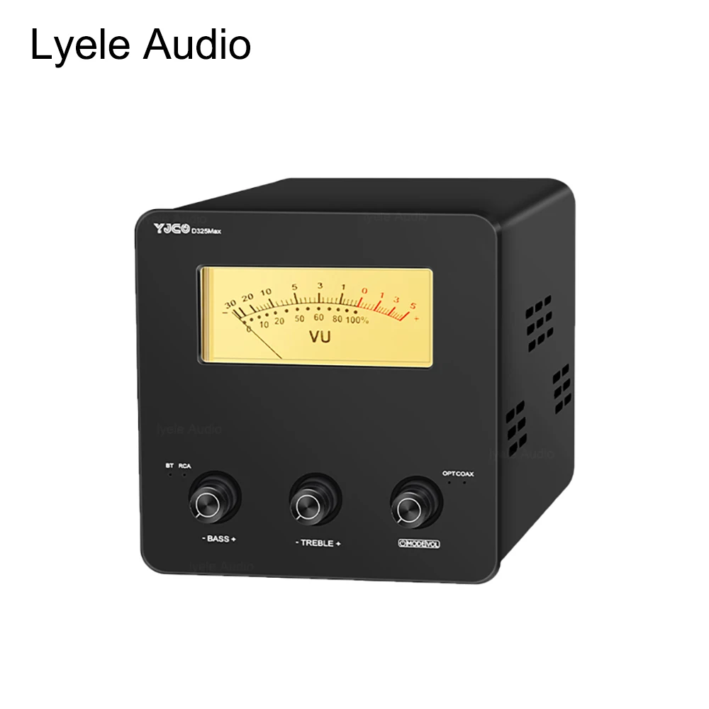 Lyele Audio Desktop Digital Amplifier TPA3255 Bluetooth5.1 300W Home Mini Sound Amplifier Vu Meter Fiber Optic Coaxial ES9038Q2M